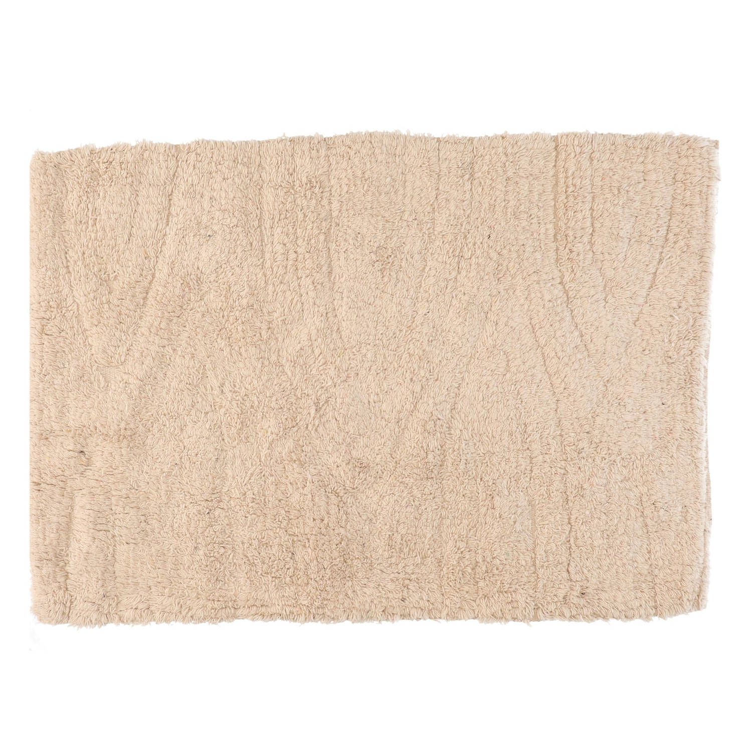 Items Badmat/badkamerkleed creme wit 80 x 50 cm rechthoekig - Katoen - 8720576672549
