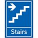 VSafety Trappen Pijl Rechts Teken - 150x200mm - Blauw Zelfklevende Vinyl