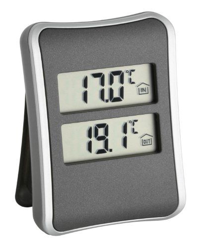 TFA Dostmann Digitale thermometer - Binnen- en buitentemperatuur - Anthracite/Silver