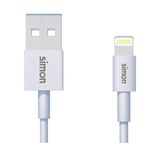 SIMON MU100101 Lightning-kabel, USB B, wit, 1 m