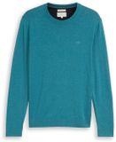 Tom Tailor Basic katoenen gebreide trui Heren Maat XL bright teal melange