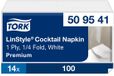 Tork LinStyle servet wit 24x24cm 1/4 vouw 14x100 stuks