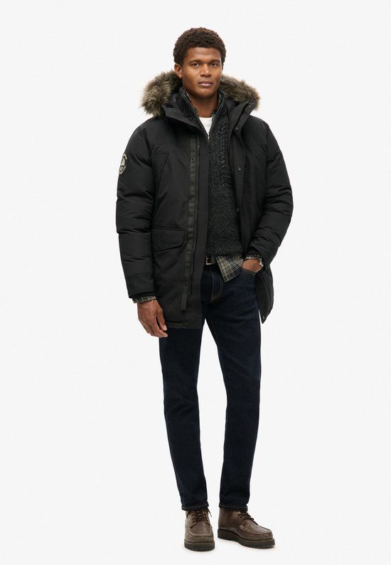 Superdry City Padded Parka Winterjas Heren - Maat XL - Zwart