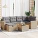Maison Exclusive - Ensemble de meubles de jardin 7 pièces avec canapé et coussins, beige, en polyrotin