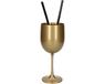 Merkloos Wijnglas - Onbreekbaar - Goud - Kunststof - 480 ml