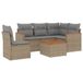 vidaXL 5-delige Loungeset met Kussens, Poly Rattan, Beige