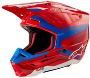Alpinestars S-M5 Action 2 Helm Ece 22.06 Felrood Blauw Glanzend Maat S