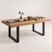 Table à manger rectangulaire 200 x 90 cm panneau de particules placage chêne