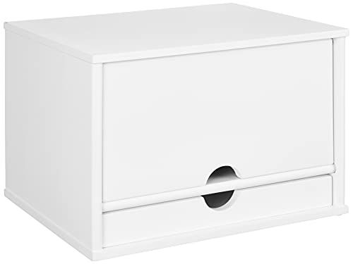 Victor houten bureaubladorganizer met sluitingdeur, W4720 (zuiver wit)