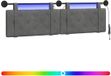 vidaXL Hangend hoofdbord Met LED-verlichting Donkergrijs Fluweel