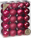 Inge-glas Inge Christmas kerstballen - 44 stuks - bessen roze - kunststof - mix