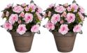 Mica Decorations Kunstplant - 2x - Azalea - Roze - in pot - 31 cm