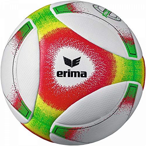 Erima Unisex - Volwassenen Hybrid Futsal JNR 350 Voetbal - Rood/Geel/Groen - Maat 4