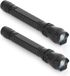 Merkloos 2x LED zaklampen zwart aluminium 16 cm met batterijen in geschenkdoos