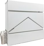 Merkloos Relaxdays Brievenbus - 37x37x11 cm - met krantenvak - wit