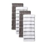 KitchenAid Albany Keukenhanddoekenset 4-pack 40,6 cm x 66 cm, antracietgrijs/wit