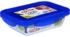 PYREX Set de 3 boîtes de conservation rectangulaires Cook & Go, verre borosilicaté, 0,8L, 1,9L, 3,5L