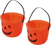 Merkloos / Sans marque Fiestas Guirca, S.L. Trick or Treat Snoep Emmer - Pompoen - Oranje - 2 Stuks