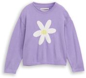 Tom Tailor - Gebreide trui met bloemenmotief - Maat 116/122 - sweet purple