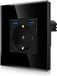 Prise simple avec 2 ports USB (2 types A - Prise encastrée Schuko en verre - Noir - Protection enfants