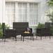 Prolenta Maison Exclusive - 4-delige loungeset voor de tuin met kussens, zwart, van polyrotan