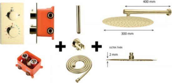 Best-Design One-Pack Regendouche Inbouw Nancy-M-300 - Mat Goud