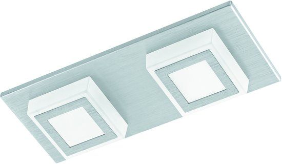 Eglo Masiano Plafondlamp 2-Lichts LED Aluminium-Geborsteld Gesatineerd