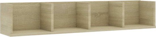 vidaXL Cd-wandschap 100x18x18 cm bewerkt hout sonoma eikenkleurig