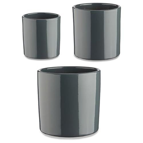 Ibergarden Pannenset Ø 14 cm Ø 22 cm Ø 17 cm cilinder 3-delig antraciet