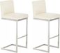 And OutdoorMatch Tabouret de bar Elaina - Blanc - Chrome - Set de 2