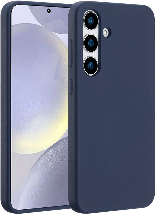 Accezz Liquid Silicone Backcover met MagSafe voor de Samsung Galaxy S25 Plus - Donkerblauw