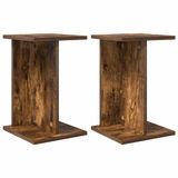 vidaXL Plantenstandaard 2 st gerookt eiken 25 x 25,5 x 40,5 cm