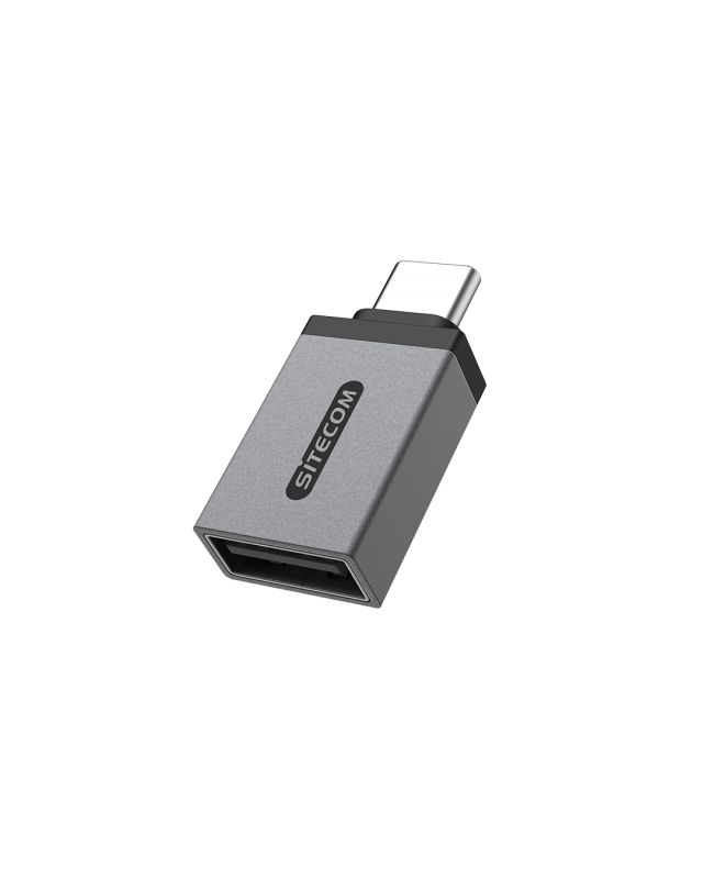 Sitecom AD-1010 USB-A naar USB-C Adapter - Zwart/Grijs