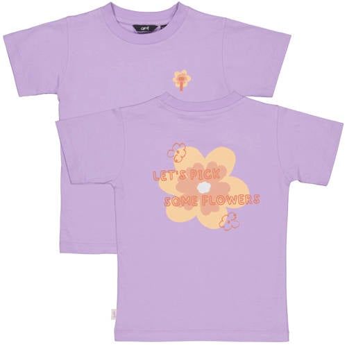 QPI T-shirt met backprint lila