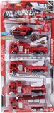 Wiky vehicles Jeu de camions de pompiers à rétraction 17 cm 5 pièces