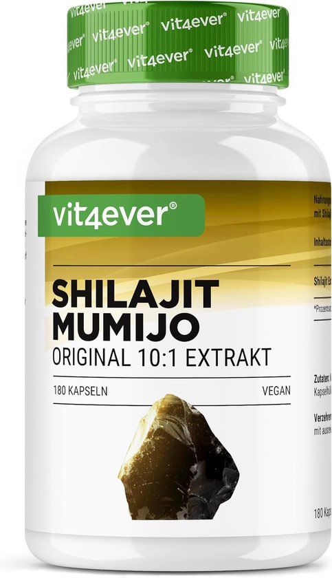 Vit4ever - Mumijo Shilajit - 180 capsules - 1500 mg per dagelijkse portie - Himalaya 10:1 extract - Vegan