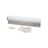 Avilia Uittrekbaar droogrek met 10 wasknijpers, ideaal voor binnen en buiten, van ABS en polyester, wit en grijs, 44 x 10 x 6 cm, met 6 touwen van 3,7 m