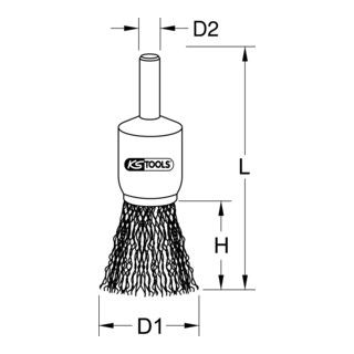 KS Tools staaldraadborstel 0.5mm, Ø 22mm - 1 stuk