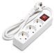 Prise blanche 3 prises avec interrupteur 1,5 m 3 G1,0 mm² Protection enfant 3680 W