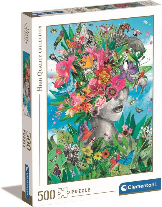 Clementoni Puzzel - Hoofd in de Jungle - 500 Stukjes - Volwassenen