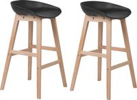Beliani MICCO - Barkruk - Zwart - Set van 2