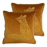 furn. Forest Fauna Twin Pack Polyester gevulde kussens, roest/nerts, 50 x 50 cm