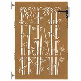 vidaXL Poort - 85x125 cm - bamboe-ontwerp - cortenstaal