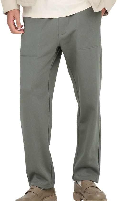 ONLY & SONS Joggingbroek ONSCONNOR Straight fit Katoen/Polyester Castor Gray XL