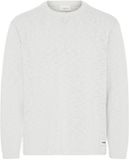 Solid Trui Solid Ustin Heren S Katoen Ronde Hals Lange Mouw Effen Fog Grey Melange