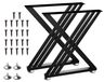 Pieds de table en métal, 70 cm, lot de 2, en fer, couleur noire, pour montage soi-même