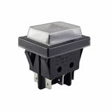 Tuimelschakelaar Schakelaar, 6 pins, 16 A, 250 V AC, aan/aan, met waterdichte afdekking, tuimelschakelaar, tuimelschakelaar, apparaatschakelaar, zwart