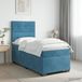 Maison Exclusive Lit boxspring avec matelas et tête de lit bleu, dimensions 90 x 200 cm, revêtement en velours