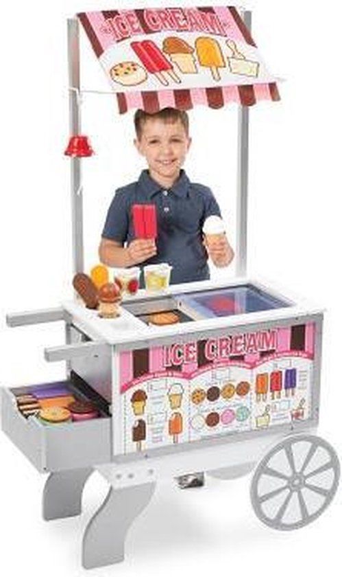 Melissa & Doug Houten speelgoed karretje voor snacks en zoetigheden | 3+