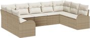 vidaXL Hoek loungeset 4-zits polyrattan beige inclusief tafel